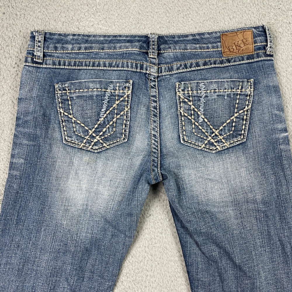 BKE Madison Capri Jeans 30 (Fits 32x20) Blue Distressed Denim Stretch Cropped - Picture 3 of 12